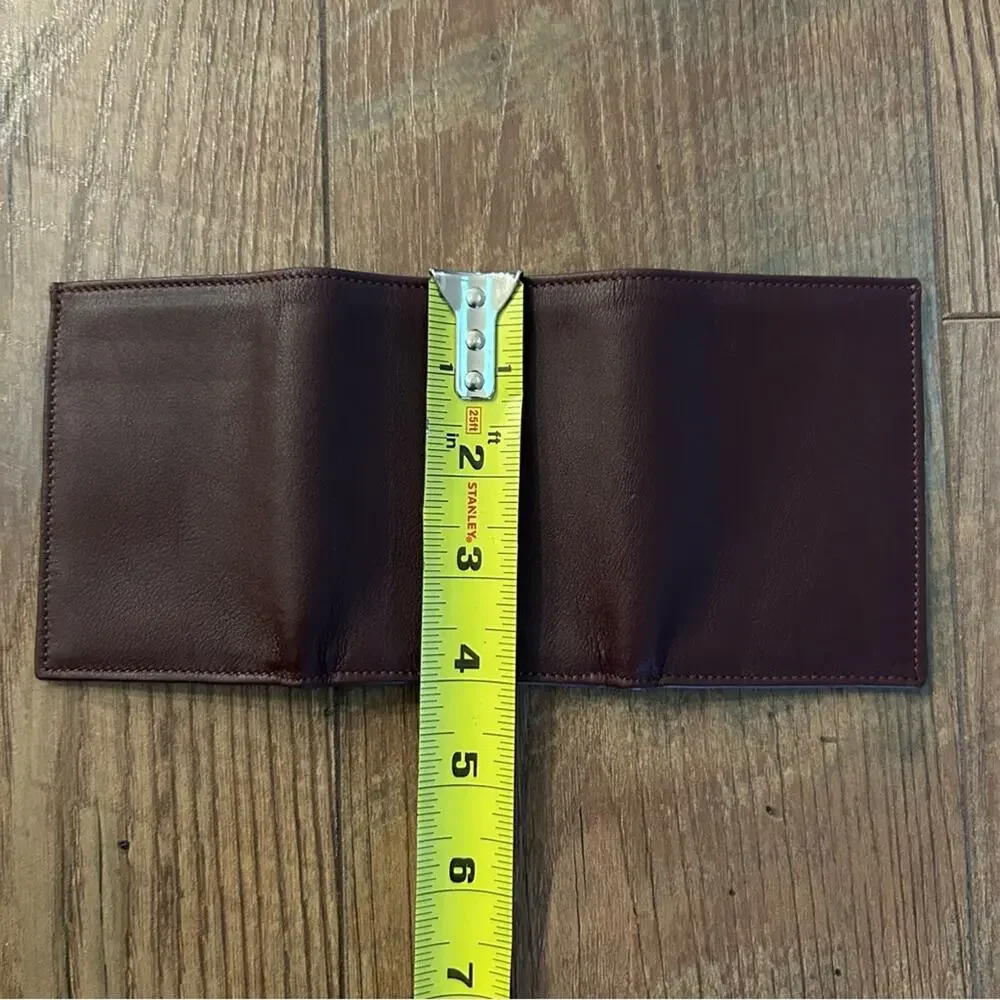 Pierotucci Italian Trifold Leather Wallet Brown